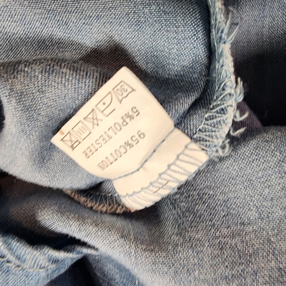 NWT ZILCREMO Blue Chambray Button Down Denim Shirt Dress Short Sleeve Medium - Picture 5 of 12